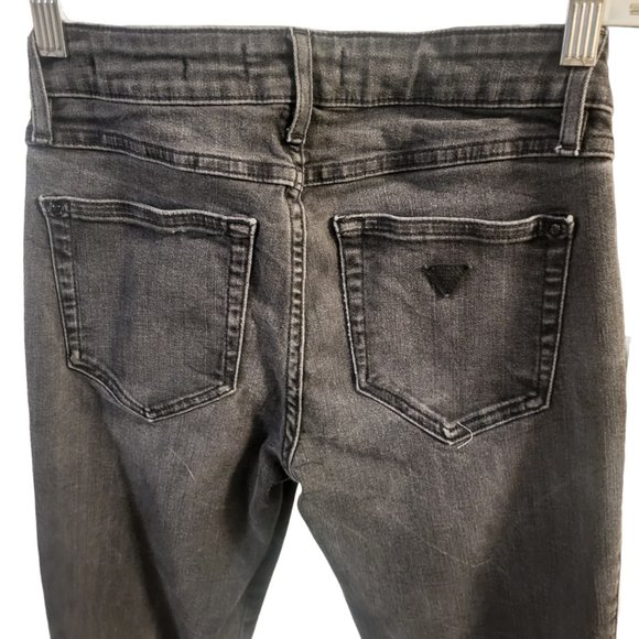 Guess Marilyn 3 Zip Skinny Ankle Zipper Jean in Fade Black Wash sz 26 - Picture 8 of 8